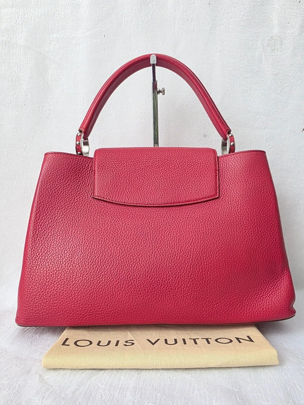 Auth Louis Vuitton Taurillion Capucines MM Tote Bag
